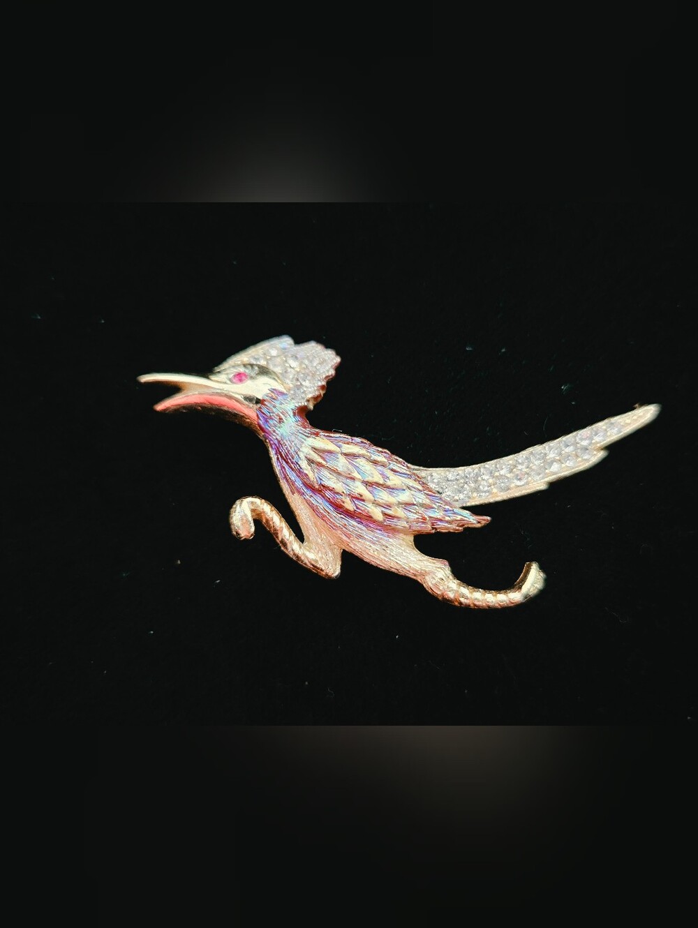 Vintage Ultracraft Gold-Tone  Roadrunner Brooch -